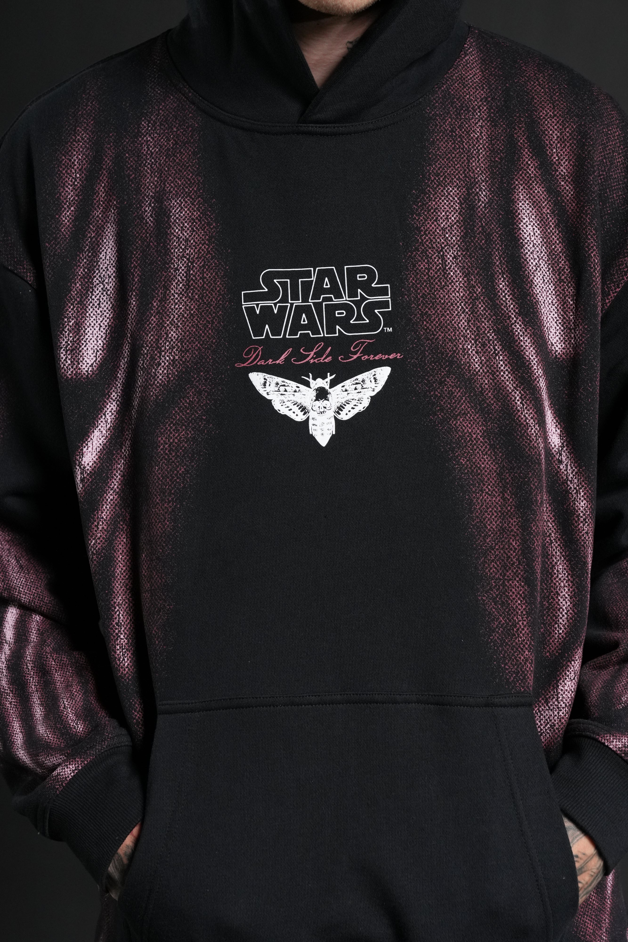 Dark Flame Moaty Hoodie in Black