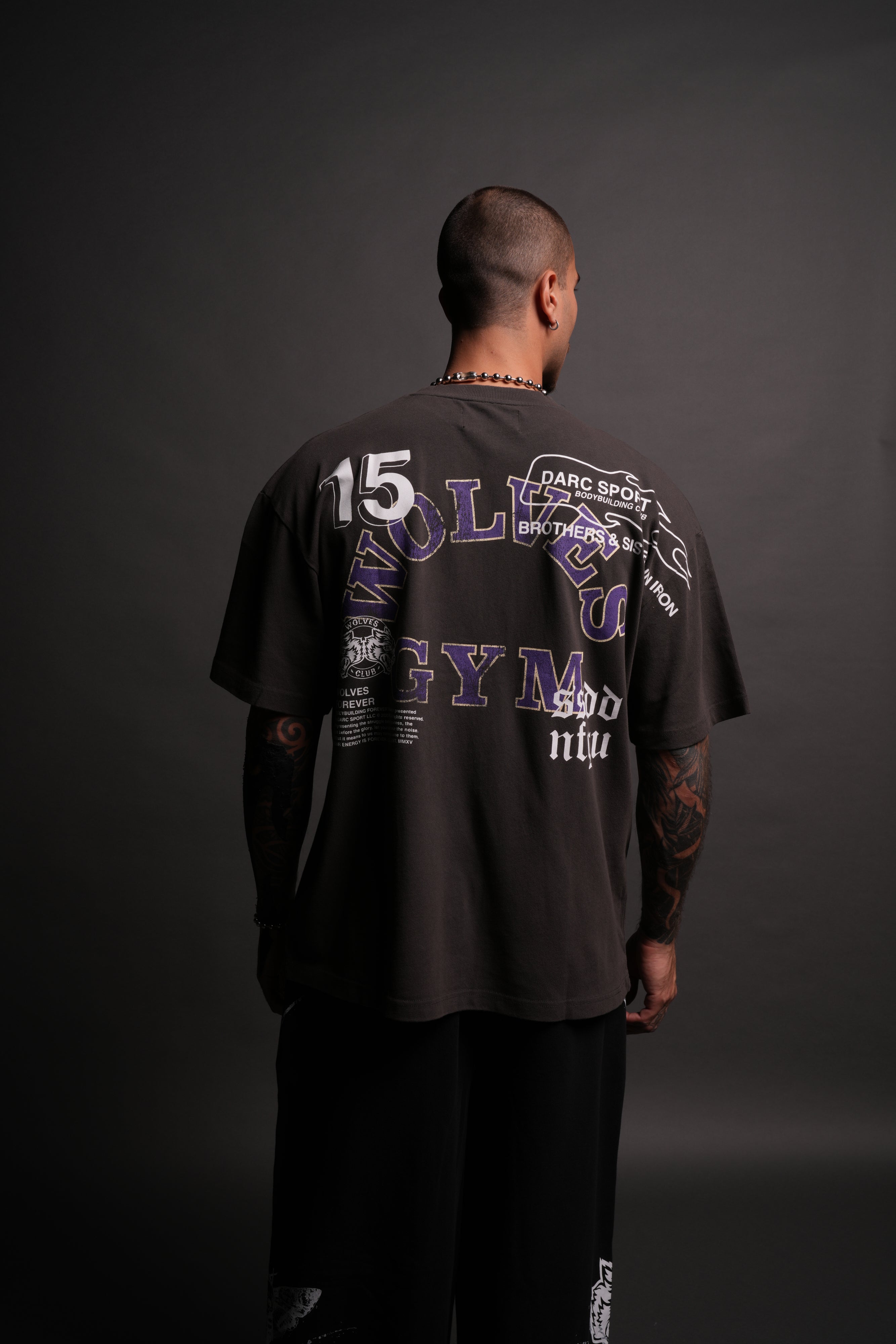 Wolves Gym V2 "Premium" Oversized Tee in Wolf Gray