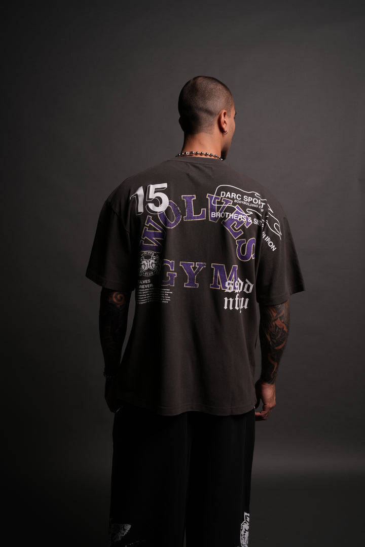 Wolves Gym V2 "Premium" Oversized Tee in Wolf Gray