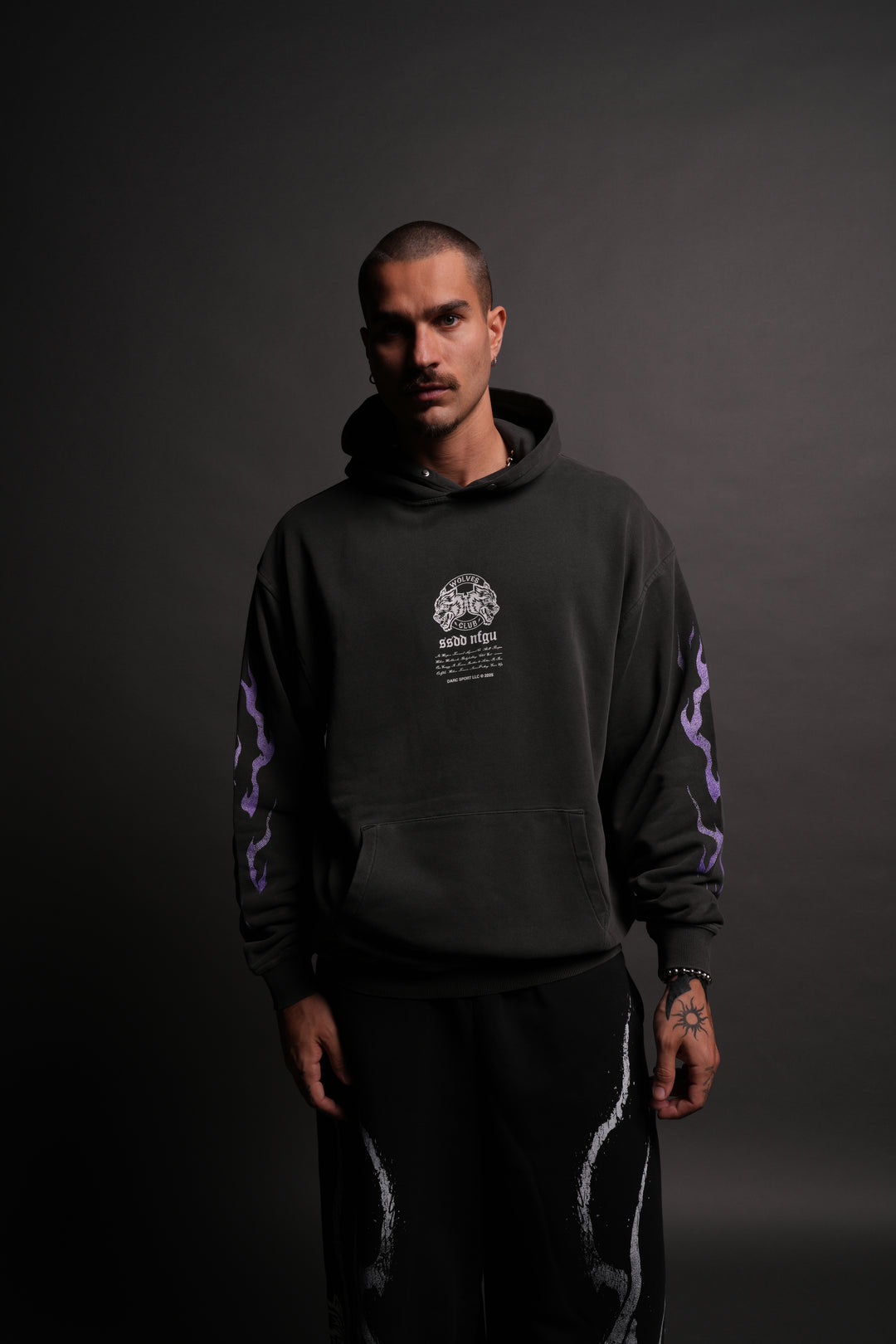 Death Face "Pierce" Hoodie in Wolf Gray