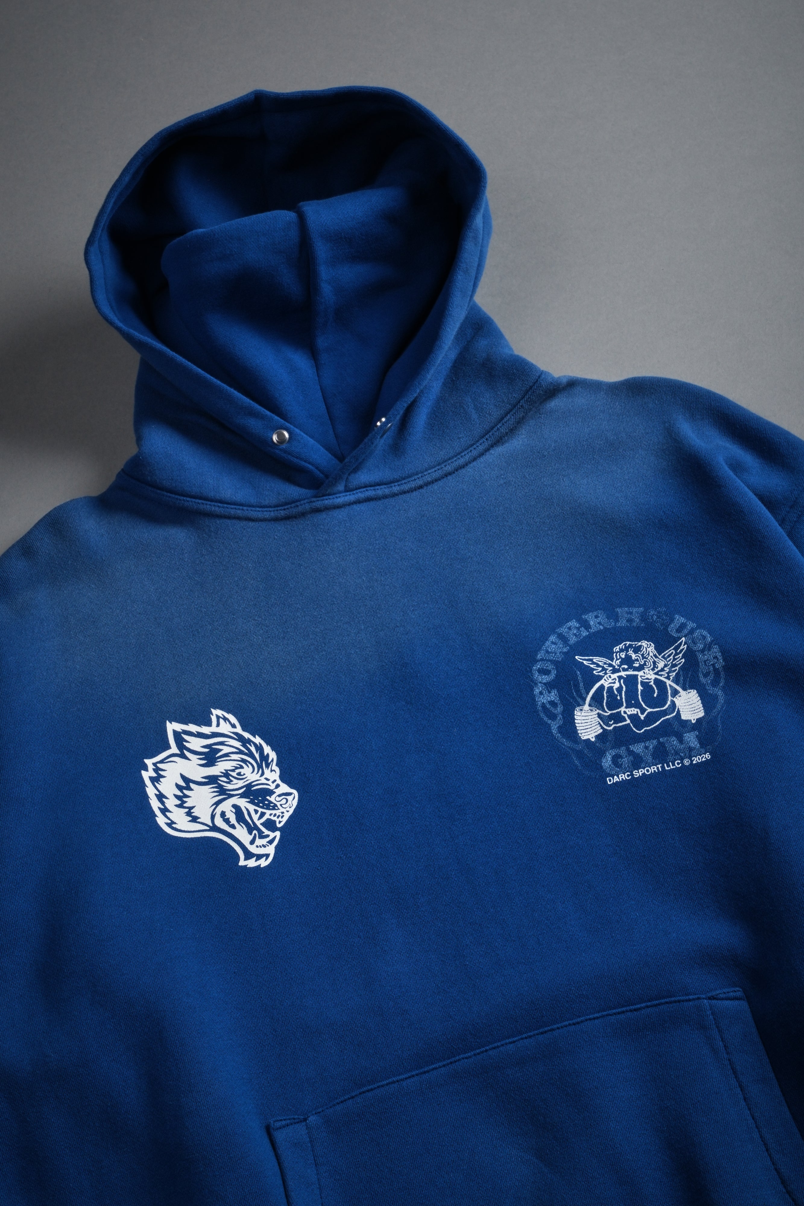 Powerhouse of the Cherub Unisex "Pierce" Hoodie in Darc Cobalt Drift Wash