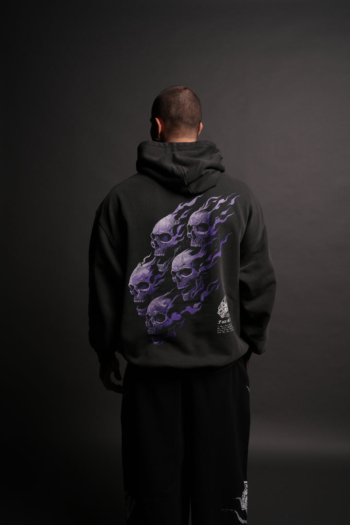 Death Face "Pierce" Hoodie in Wolf Gray