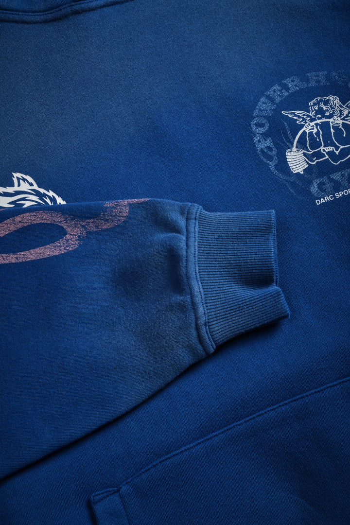 Powerhouse of the Cherub Unisex "Pierce" Hoodie in Darc Cobalt Drift Wash