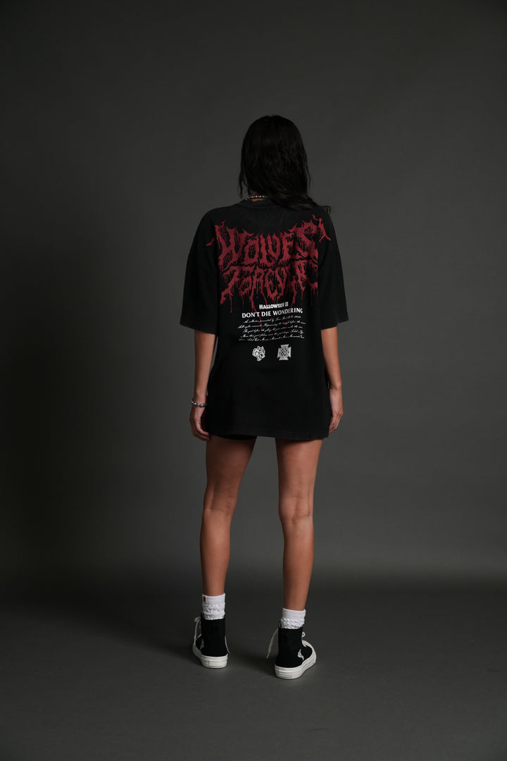 Watch Your Back "Premium" Oversized Tee in Black