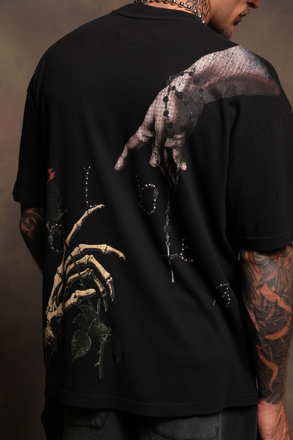 Hand That Holds Premium Oversized Tee In Black