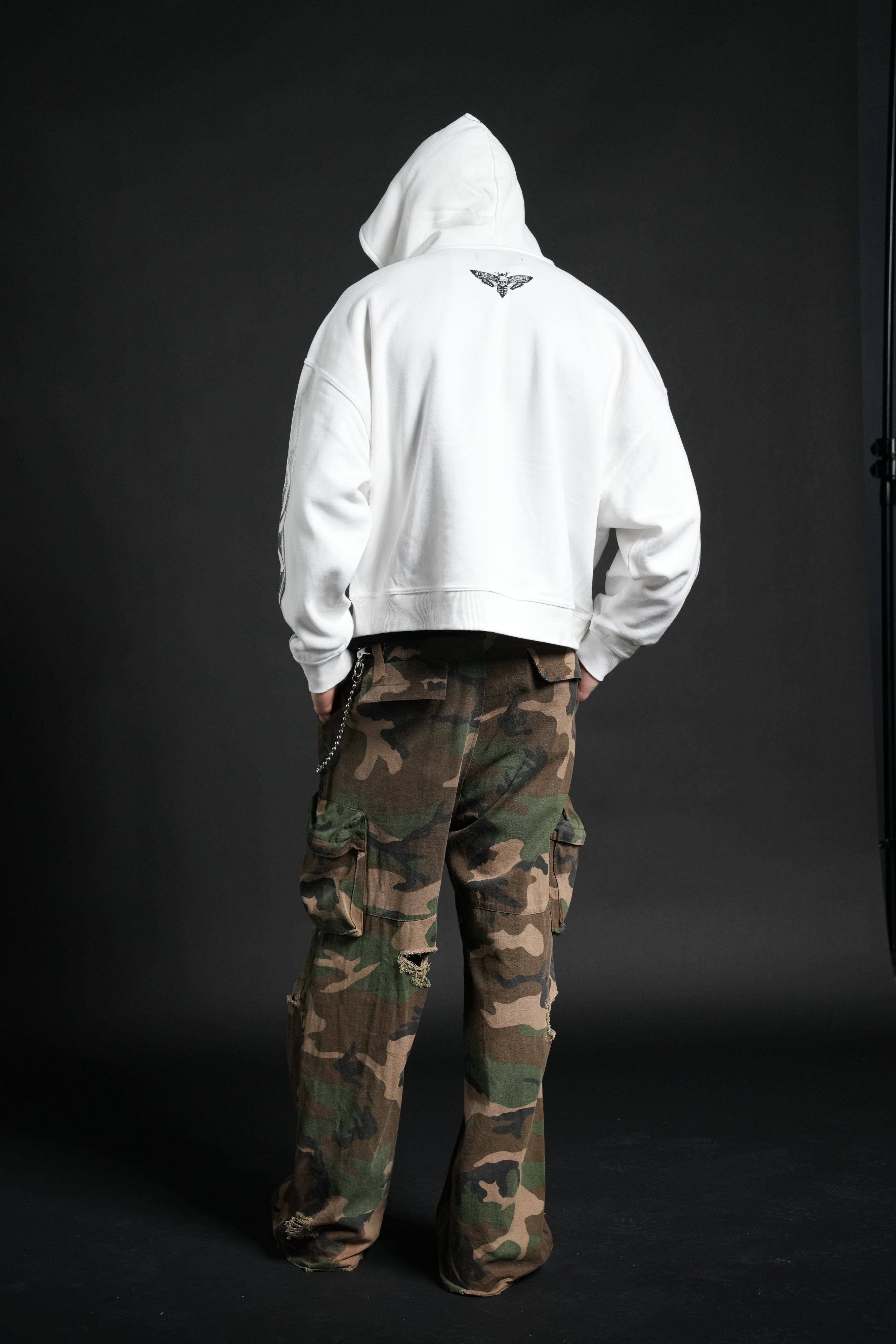 Race Inferno Vex Double Zip Hoodie in Cream
