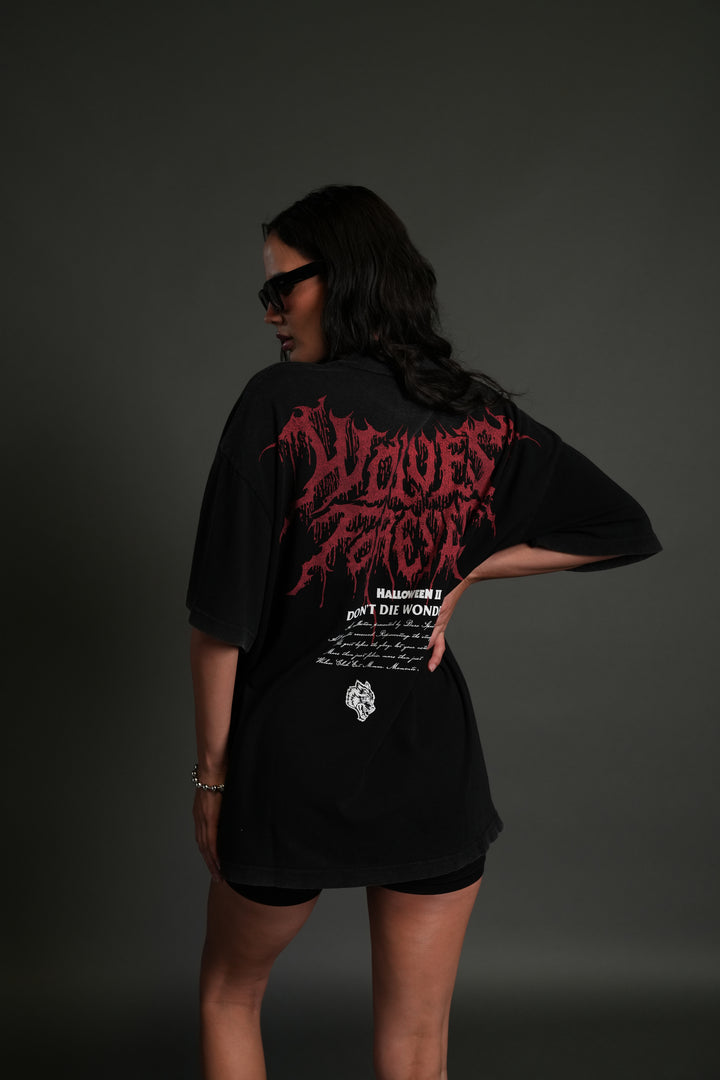 Watch Your Back "Premium" Oversized Tee in Black