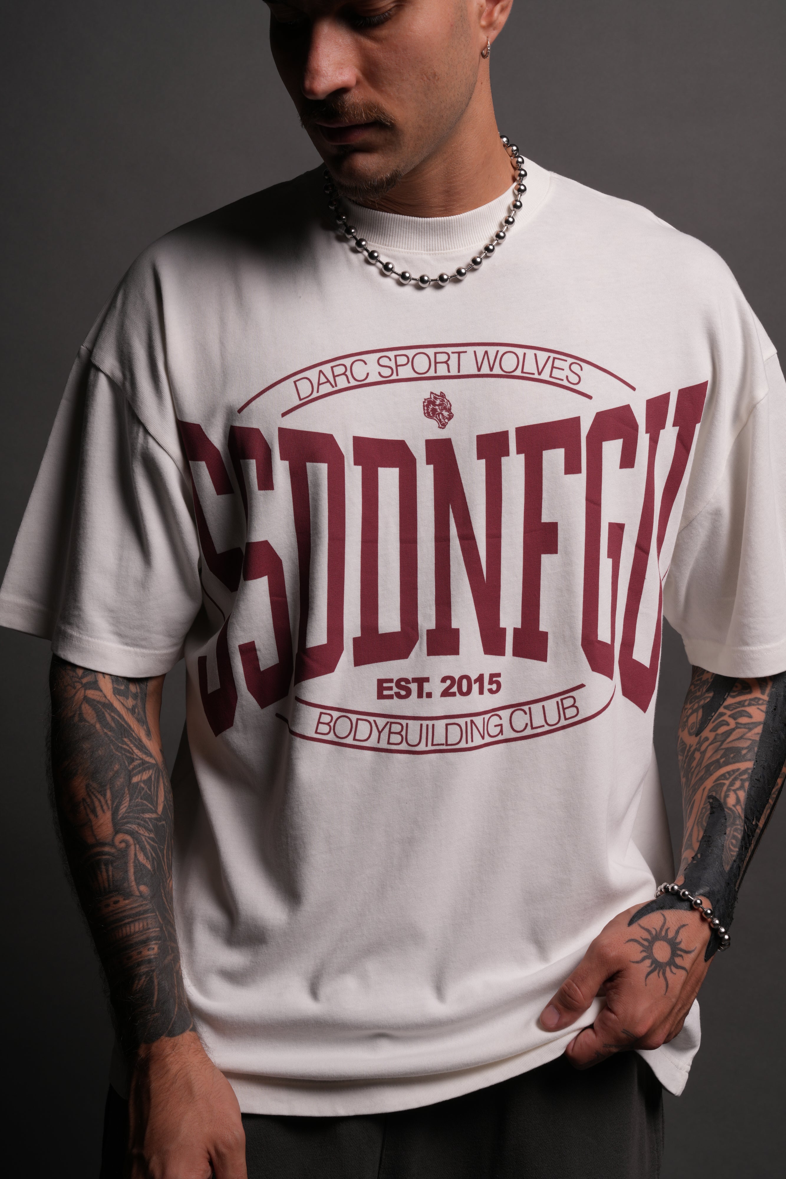SSDDNFGU FRVR "Premium" Oversized Tee in Cream