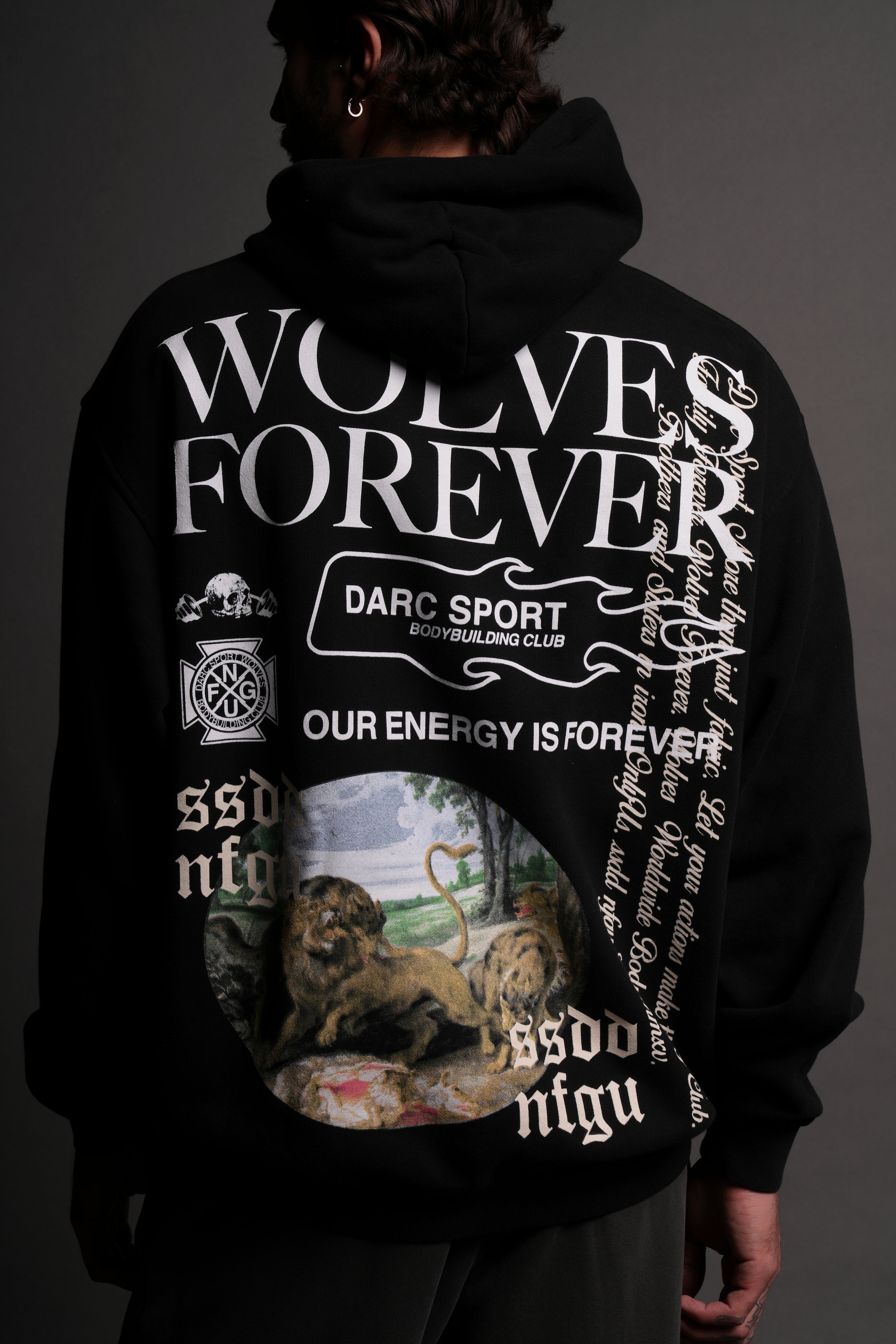 Three Wolves "Pierce" Hoodie in Black