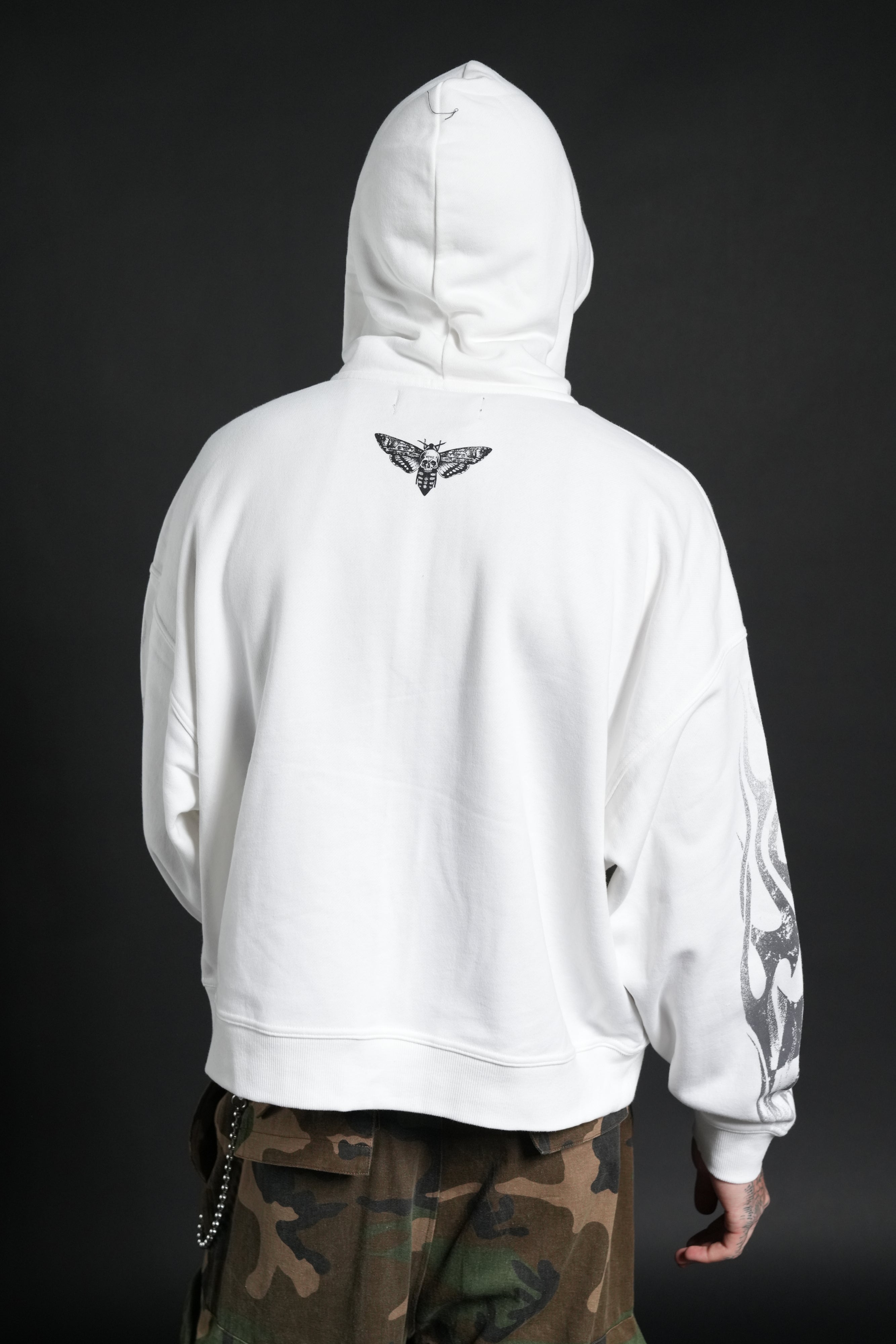 Race Inferno Vex Double Zip Hoodie in Cream