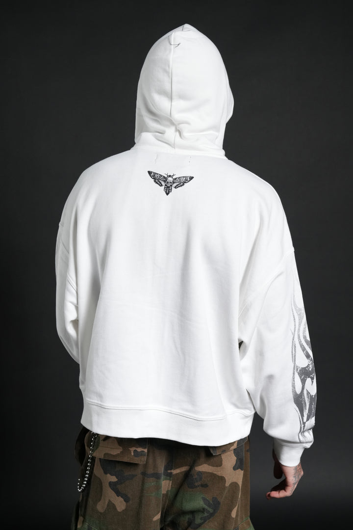 Race Inferno Vex Double Zip Hoodie in Cream