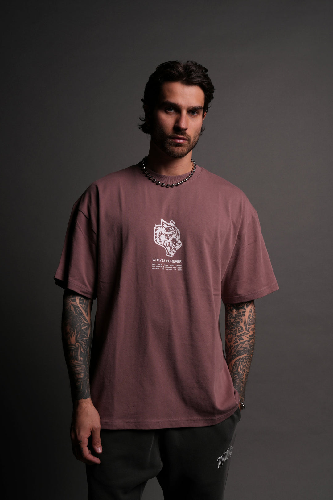 Wolves Have Your Back "Premium" Oversized Unisex Tee in Mauve