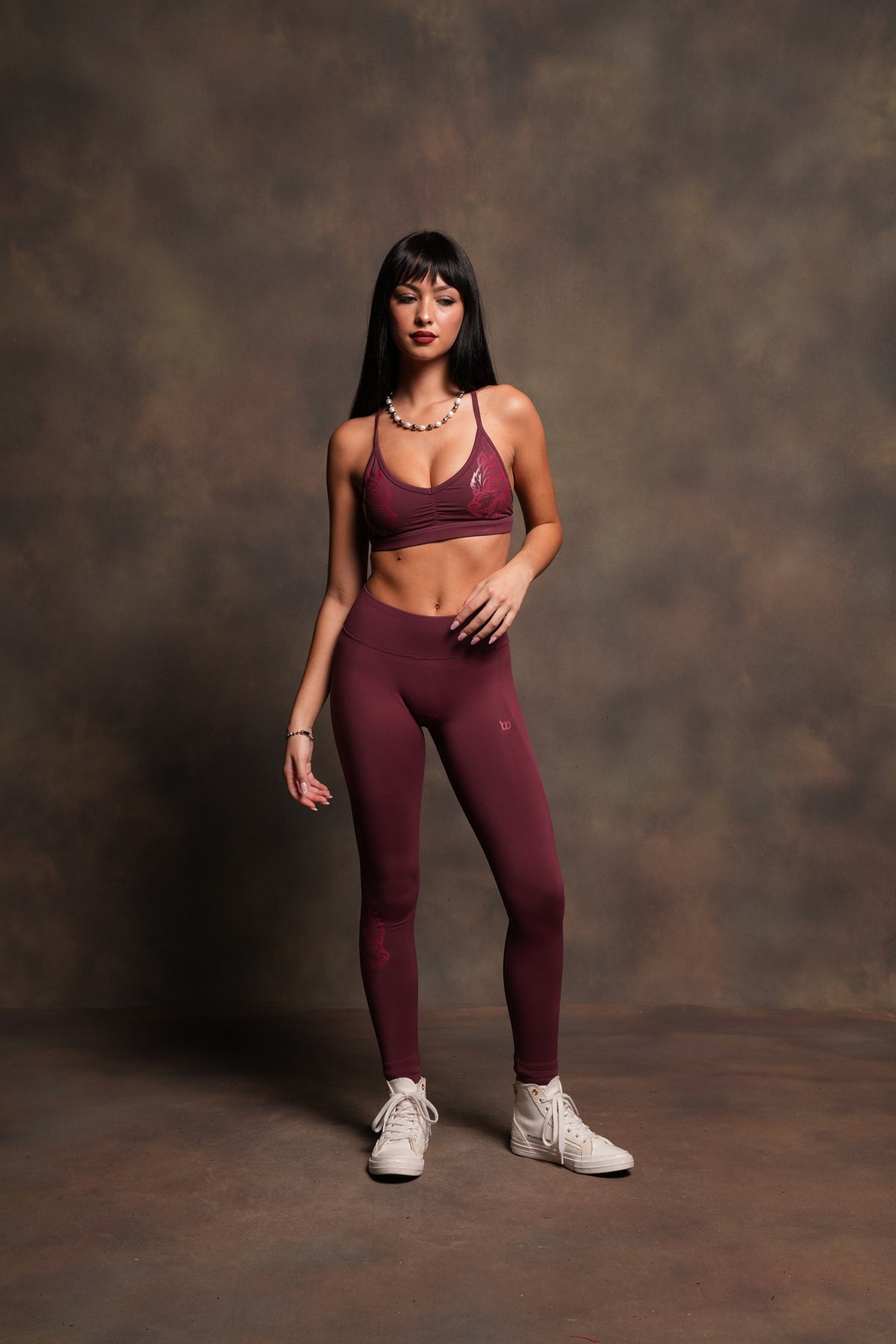 Dual Evey Seamless Bra In Deep Cherry Red