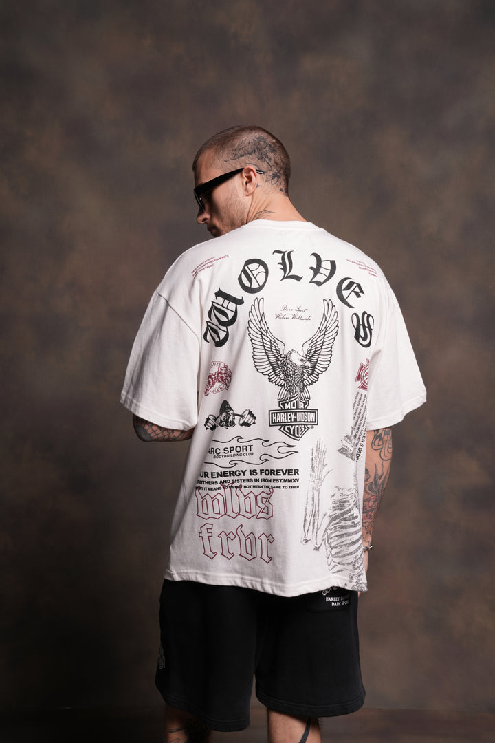 The Eagle & The Wolf "Premium" Oversized Tee in Cream