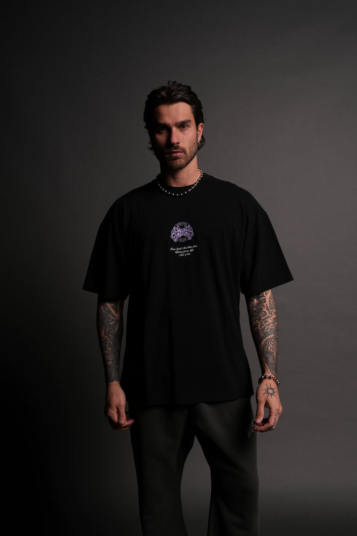 Iron Kin "Premium" Oversized Tee in Black/Purple