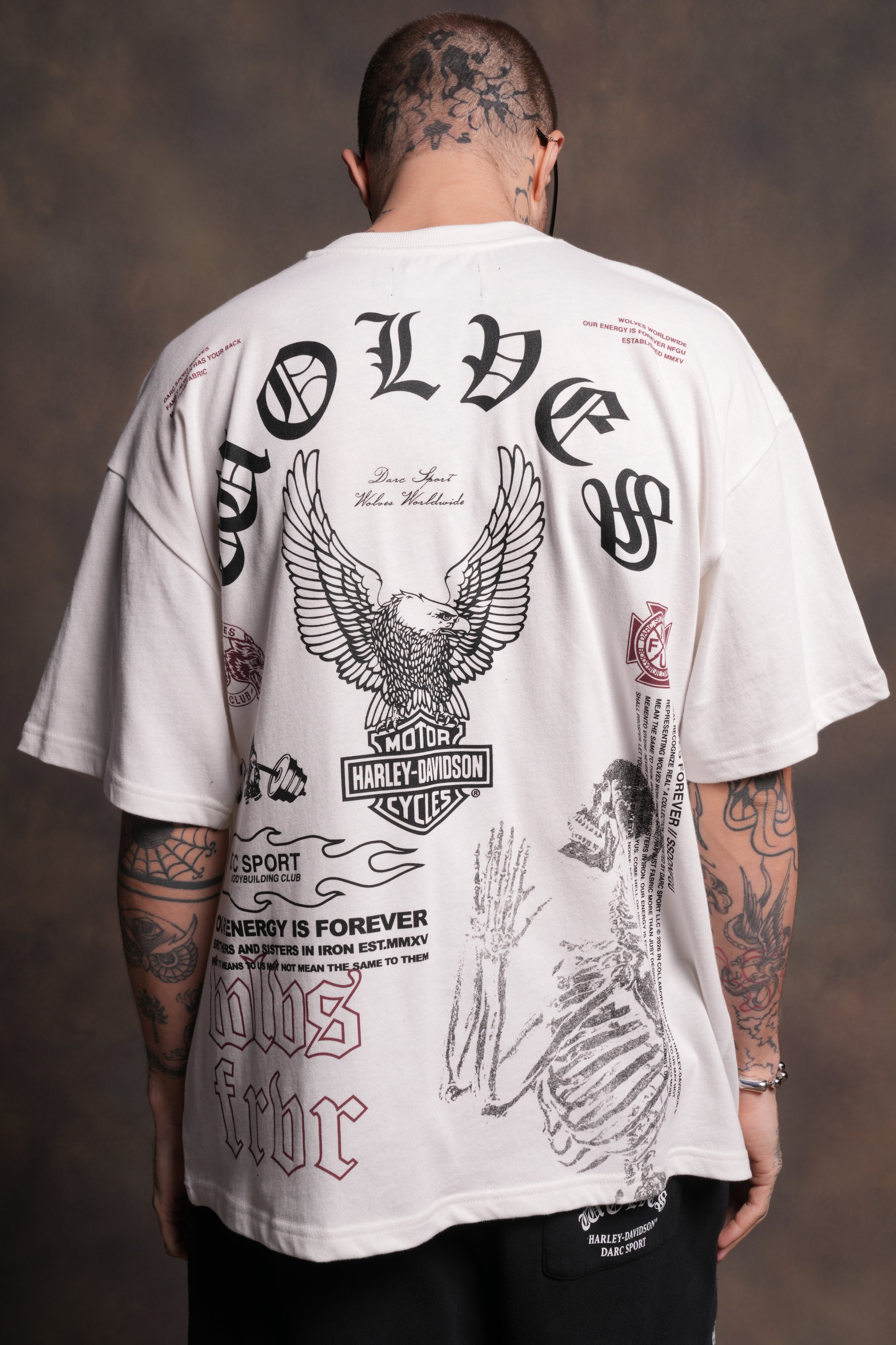 The Eagle & The Wolf "Premium" Oversized Tee in Cream