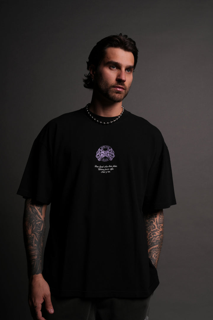 Iron Kin "Premium" Oversized Tee in Black/Purple