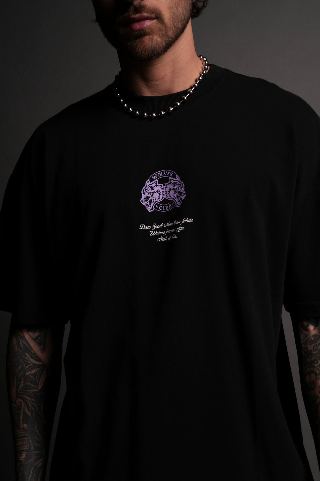 Iron Kin "Premium" Oversized Tee in Black/Purple