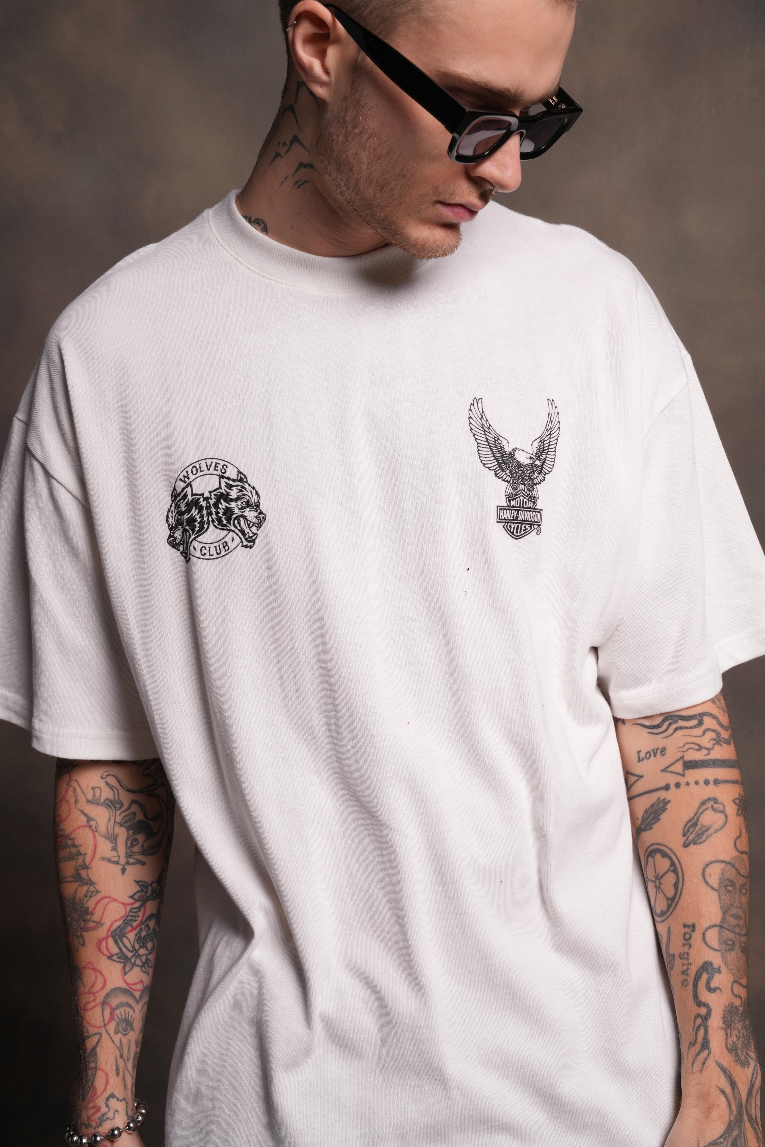 The Eagle & The Wolf "Premium" Oversized Tee in Cream