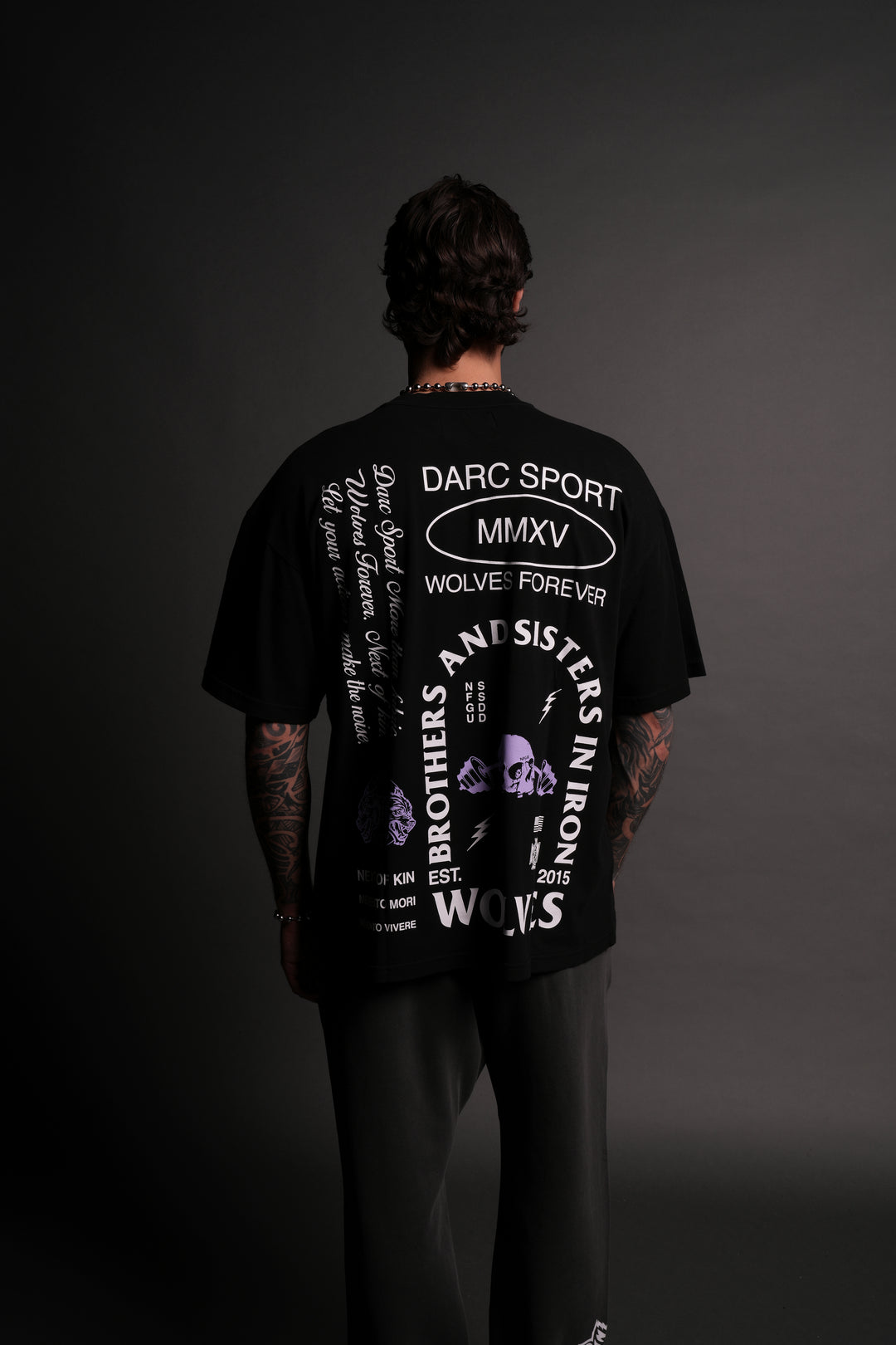 Iron Kin "Premium" Oversized Tee in Black/Purple