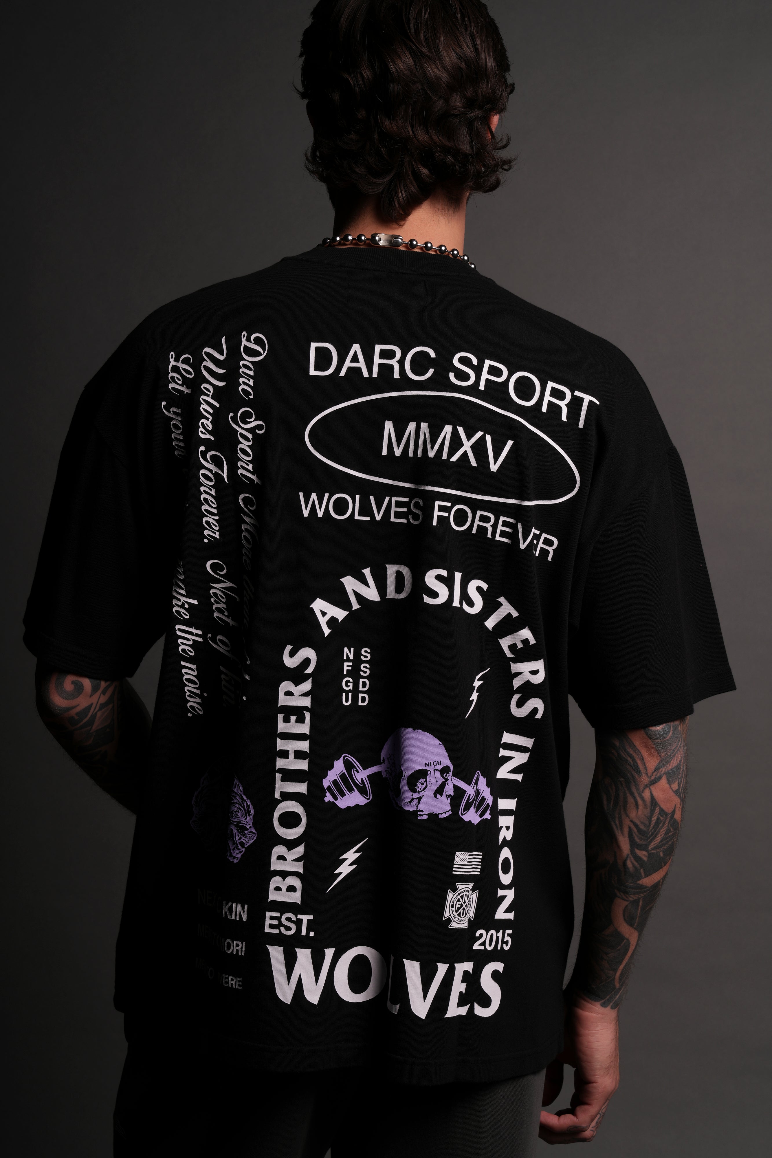 Iron Kin "Premium" Oversized Tee in Black/Purple