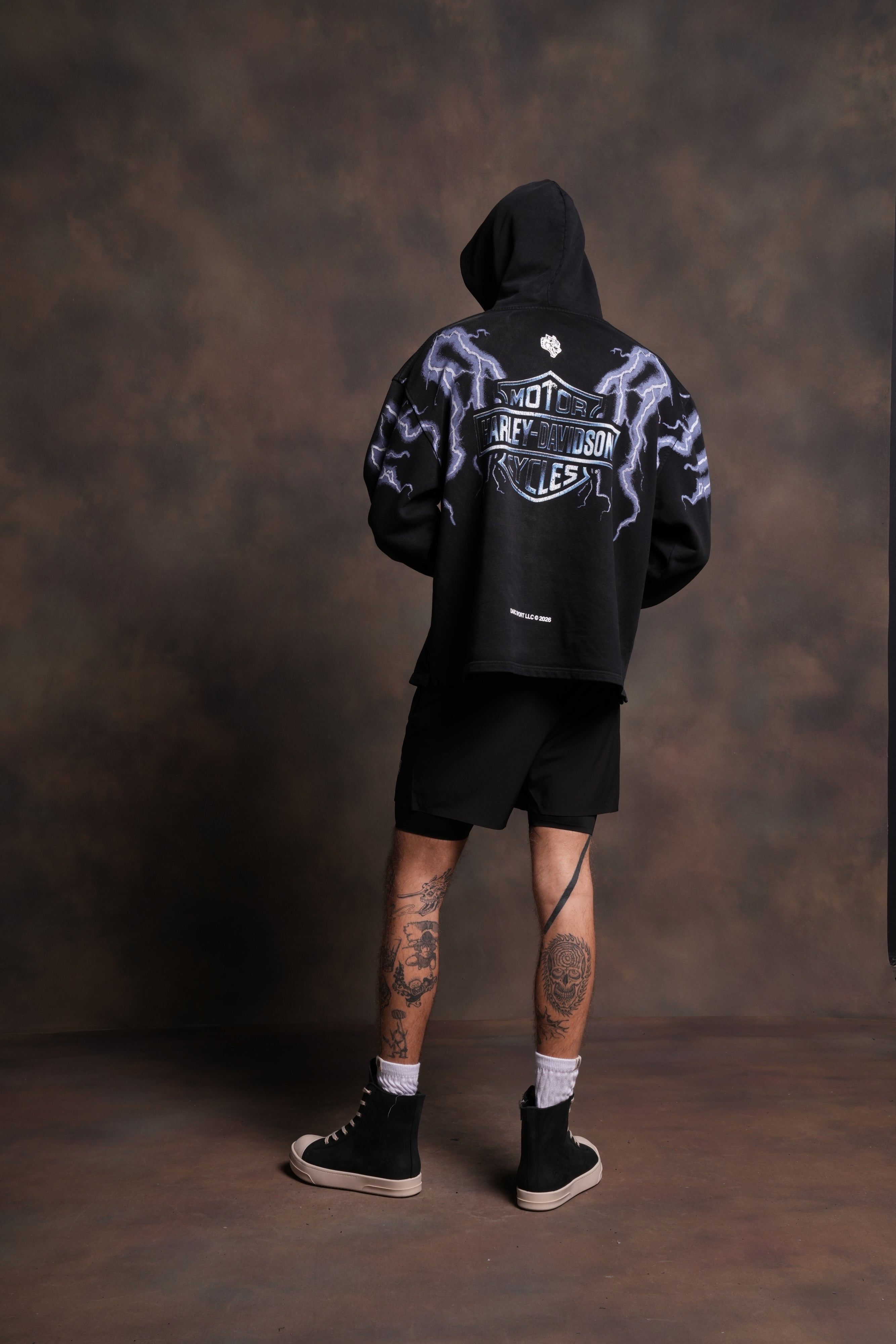 Iron Lightning "Moaty" Hoodie in Black Drift Wash