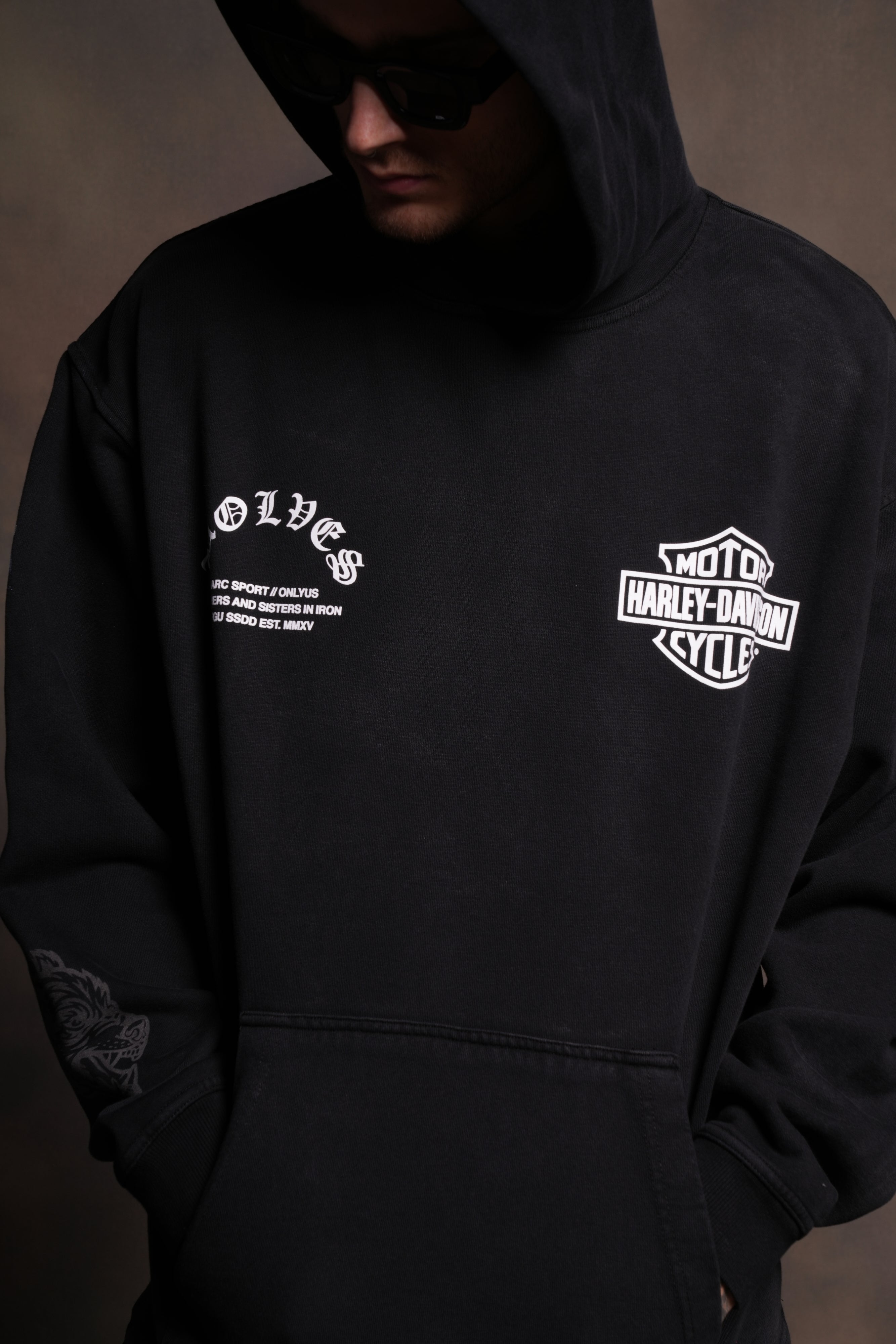 Iron Lightning "Moaty" Hoodie in Black Drift Wash