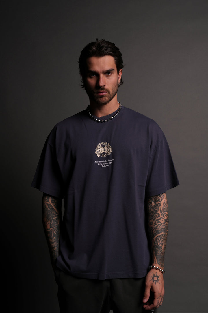 Iron Kin "Premium" Oversized Tee in Midnight Blue