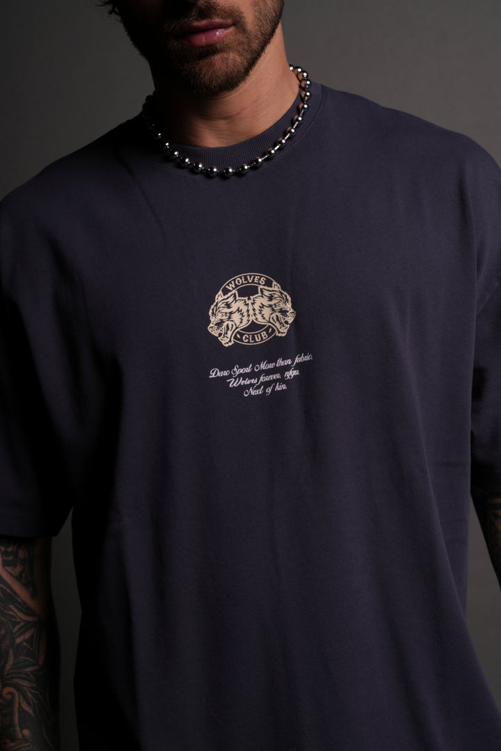 Iron Kin "Premium" Oversized Tee in Midnight Blue