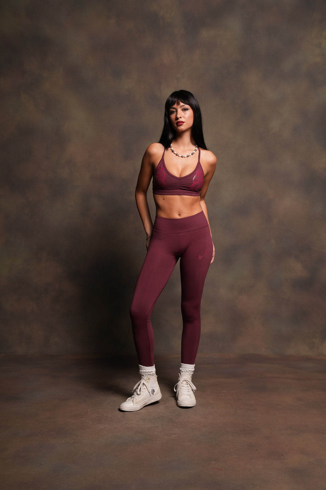 Wolf Pyramid Evey Seamless Leggings In Deep Cherry Red