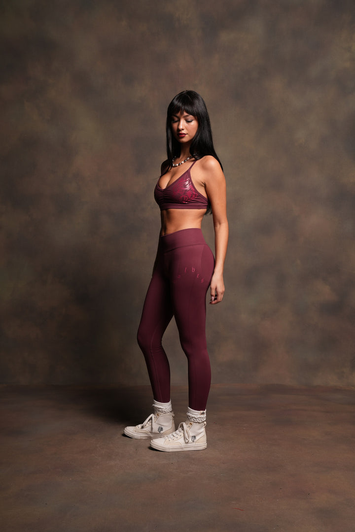 Wolf Pyramid Evey Seamless Leggings In Deep Cherry Red