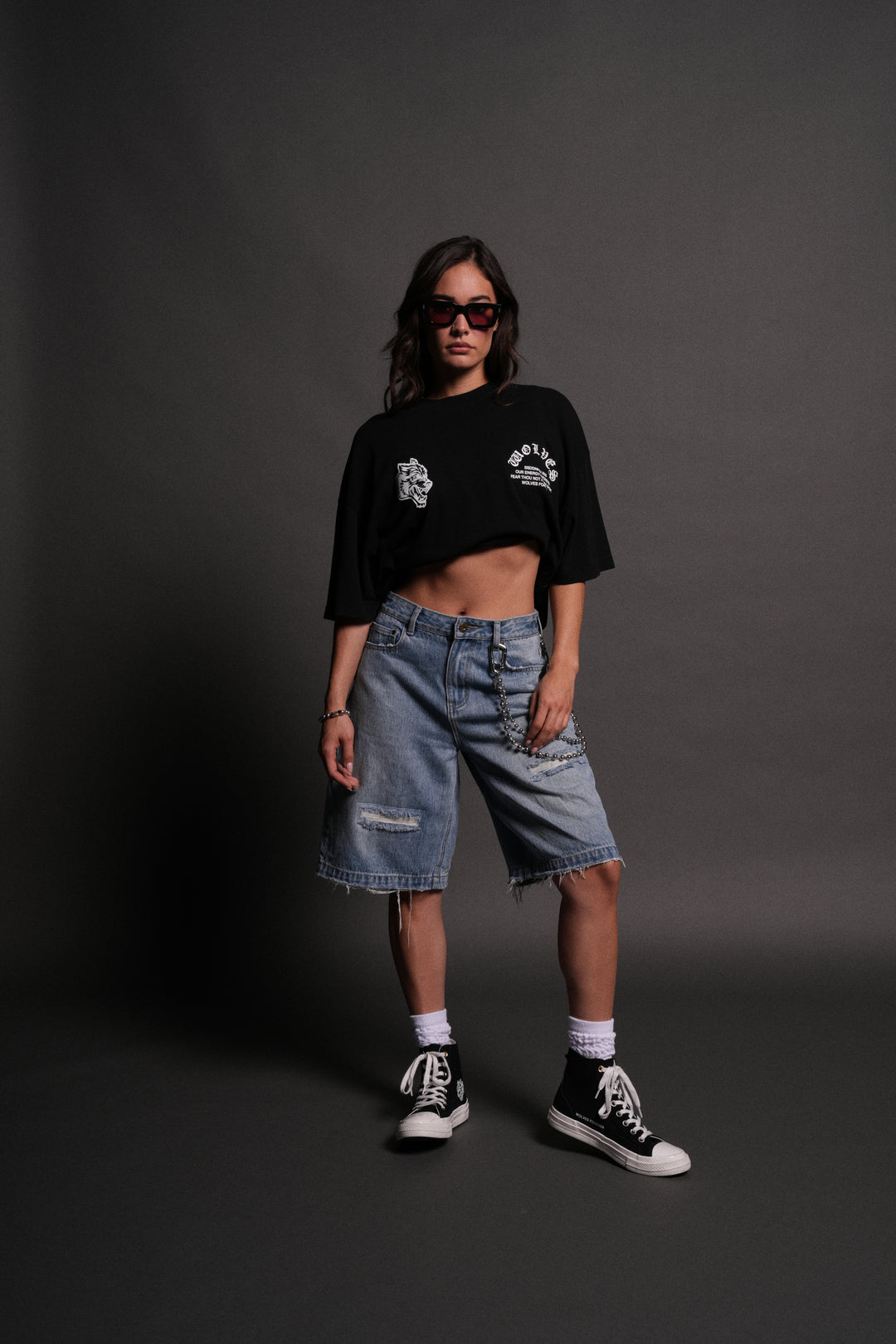 Darc Mori "Side By Side" Series Premium Oversized Tee in Black