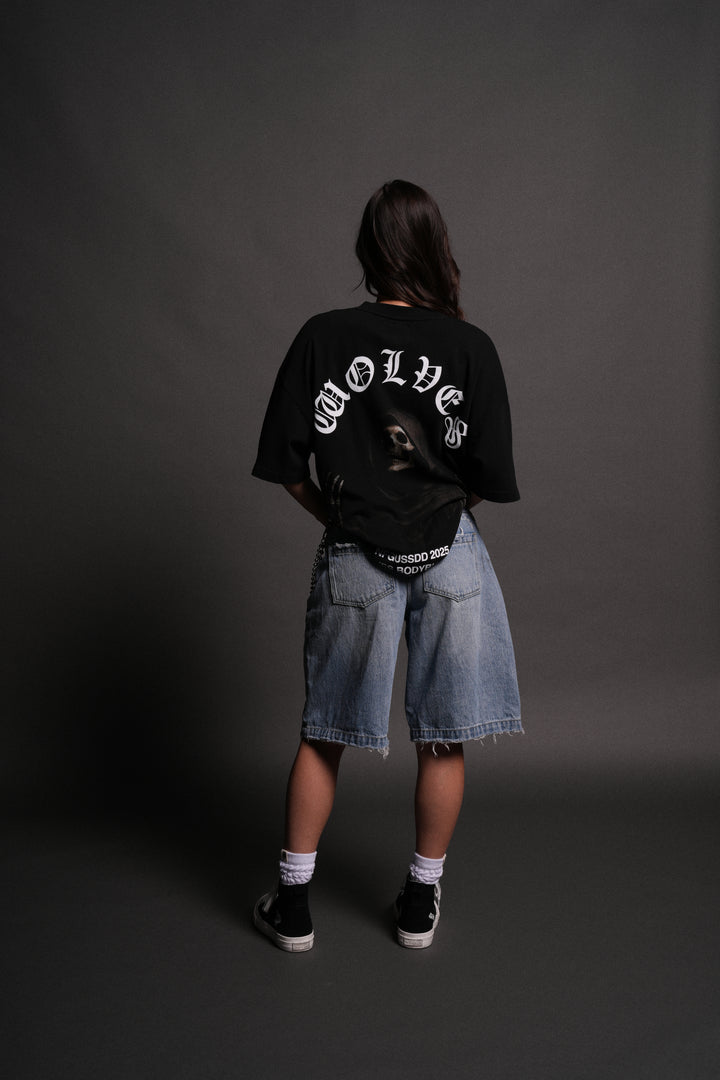 Darc Mori "Side By Side" Series Premium Oversized Tee in Black