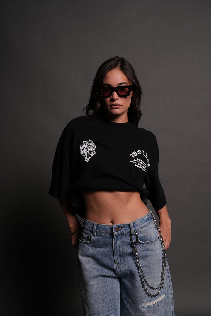 Darc Mori "Side By Side" Series Premium Oversized Tee in Black