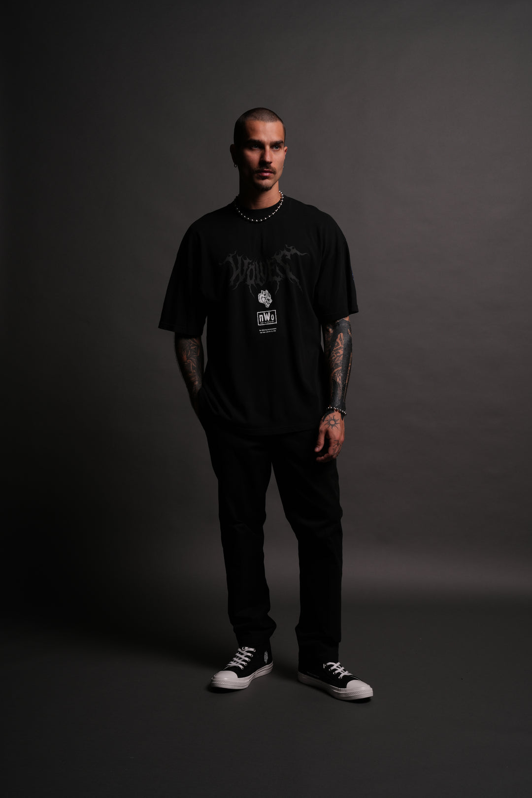 For Life "Premium" Oversized Tee in Black/Blue