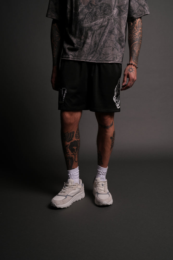 Vaughn Mesh Shorts in Black/White