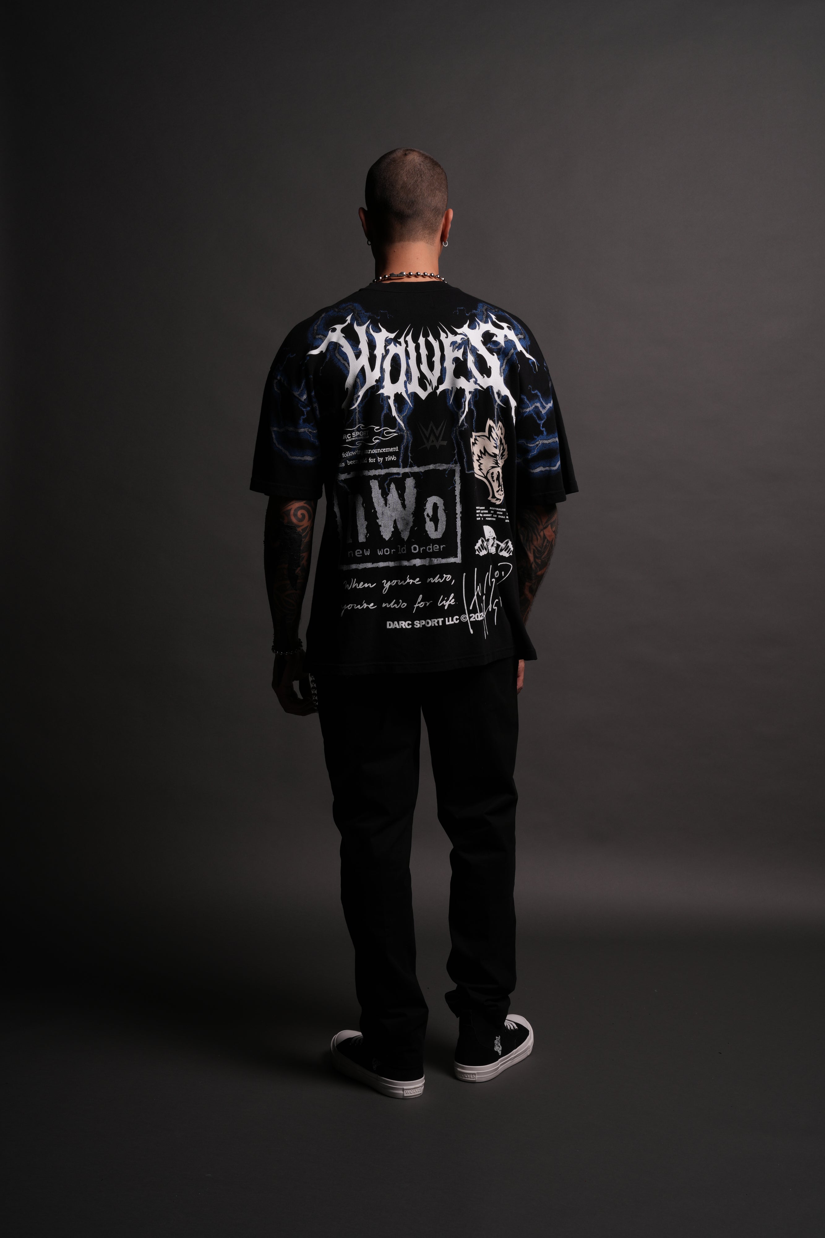 For Life "Premium" Oversized Tee in Black/Blue