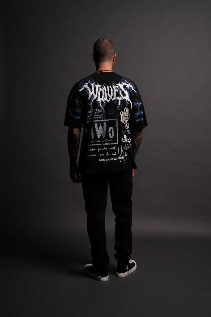 For Life "Premium" Oversized Tee in Black/Blue