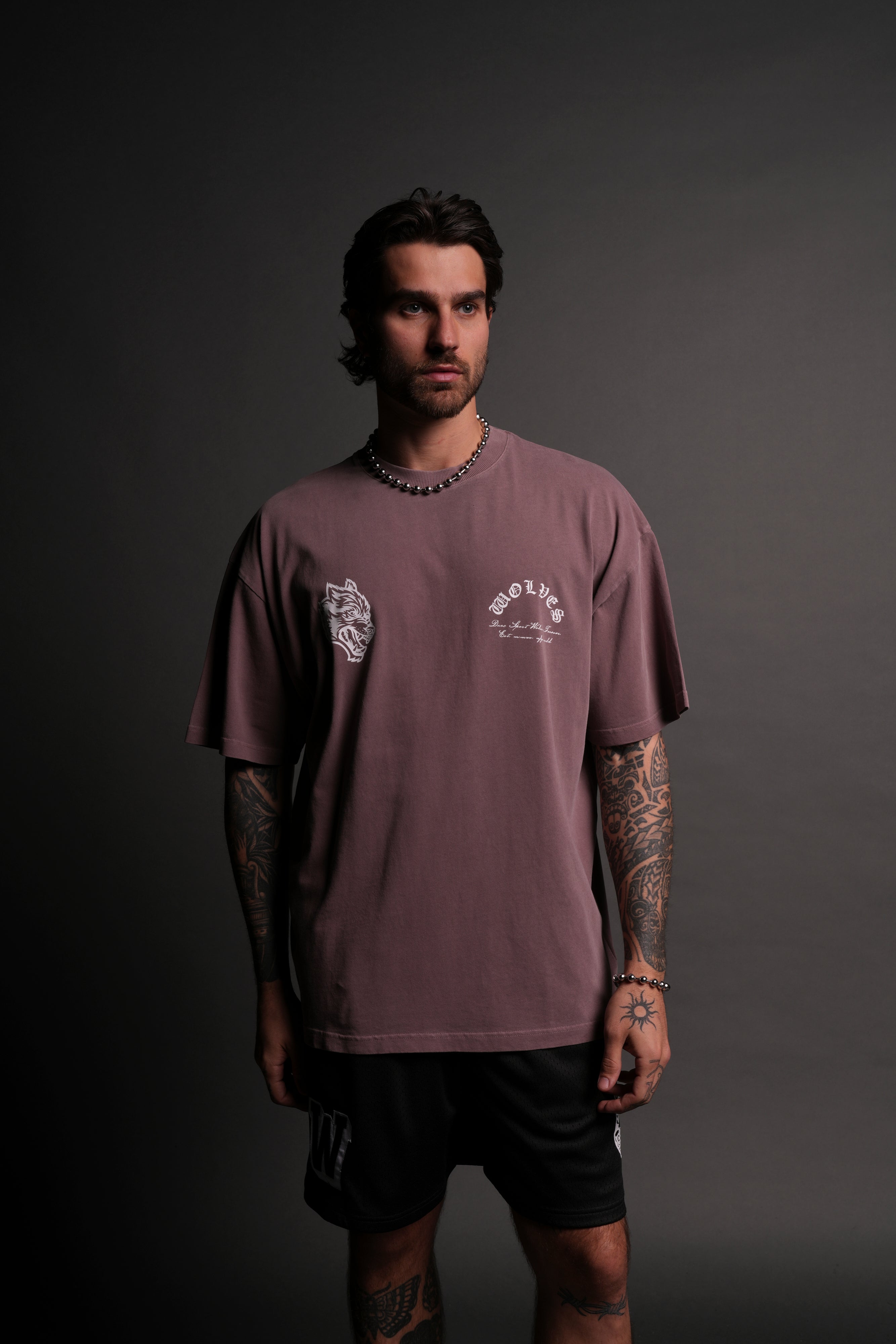 Hall Of The Slain "Premium" Oversized Tee in Mauve