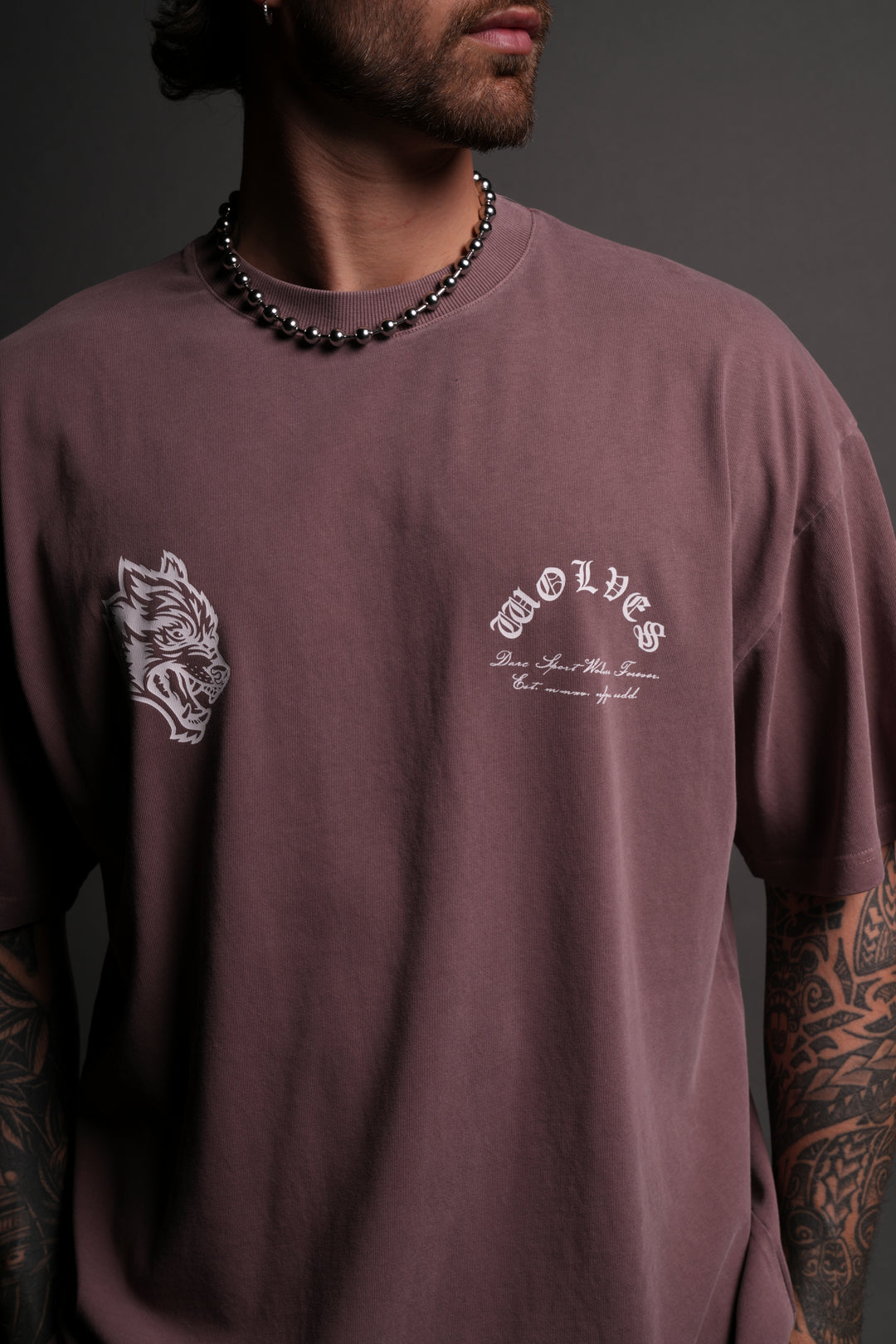 Hall Of The Slain "Premium" Oversized Tee in Mauve