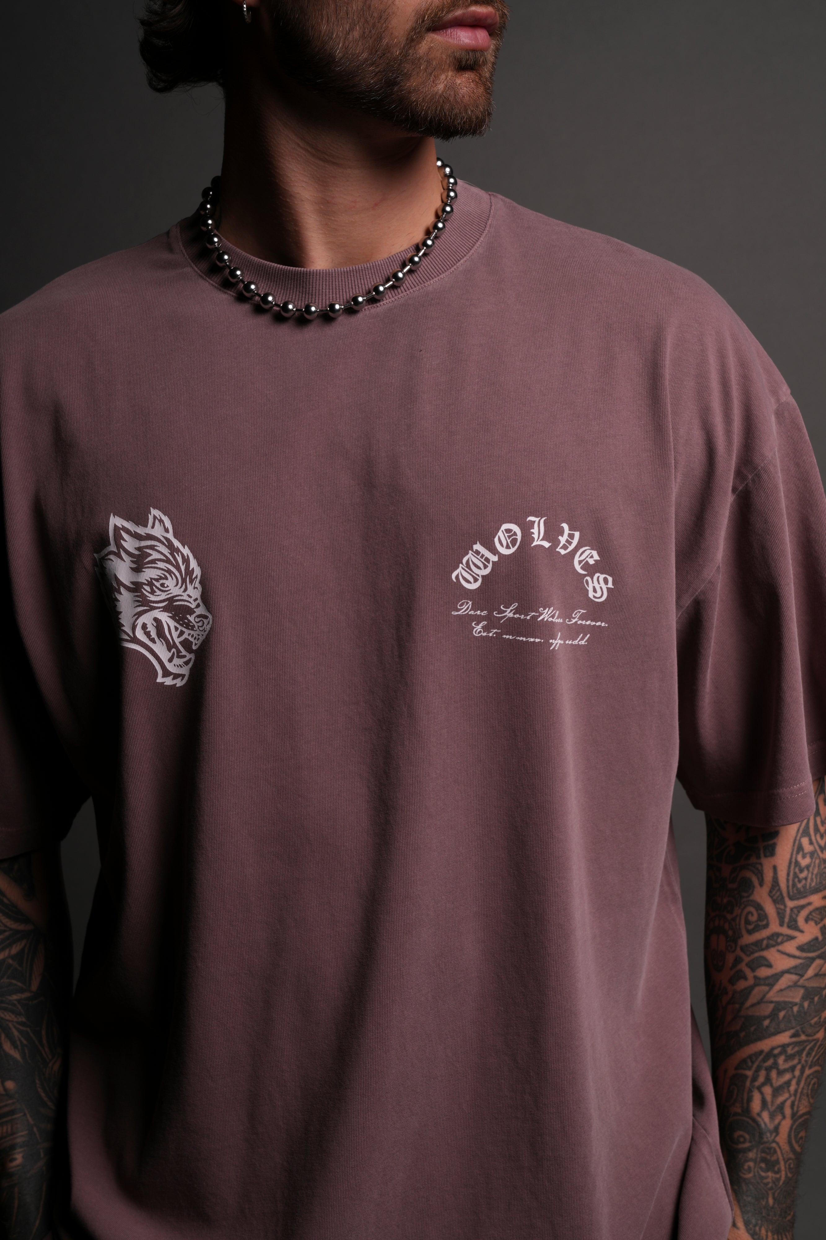 Hall Of The Slain "Premium" Oversized Tee in Mauve