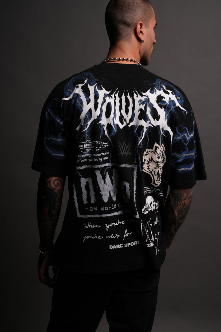 For Life "Premium" Oversized Tee in Black/Blue