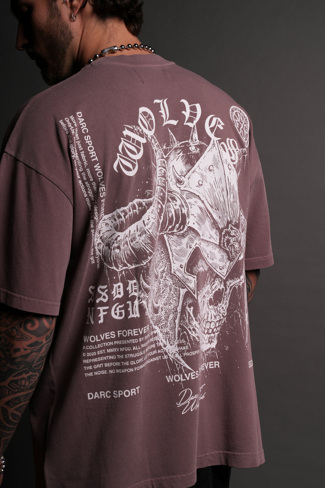 Hall Of The Slain "Premium" Oversized Tee in Mauve