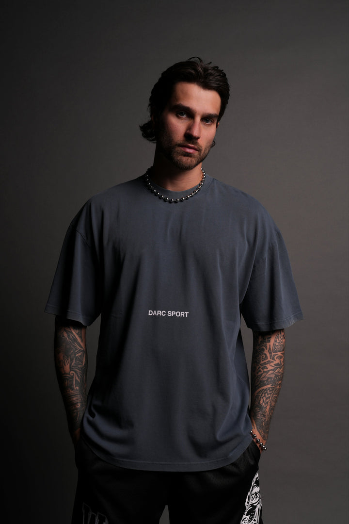 Come Hell Or High Water "Premium" Oversized Tee in Darc Blue