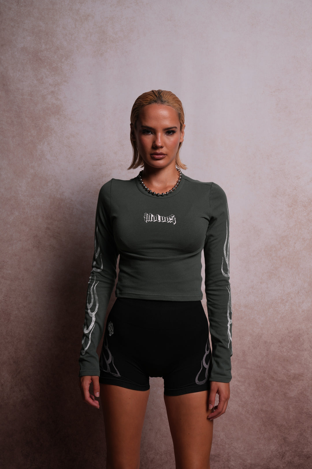 Wolves Flame L/S "Baby" Tee in Norse Green