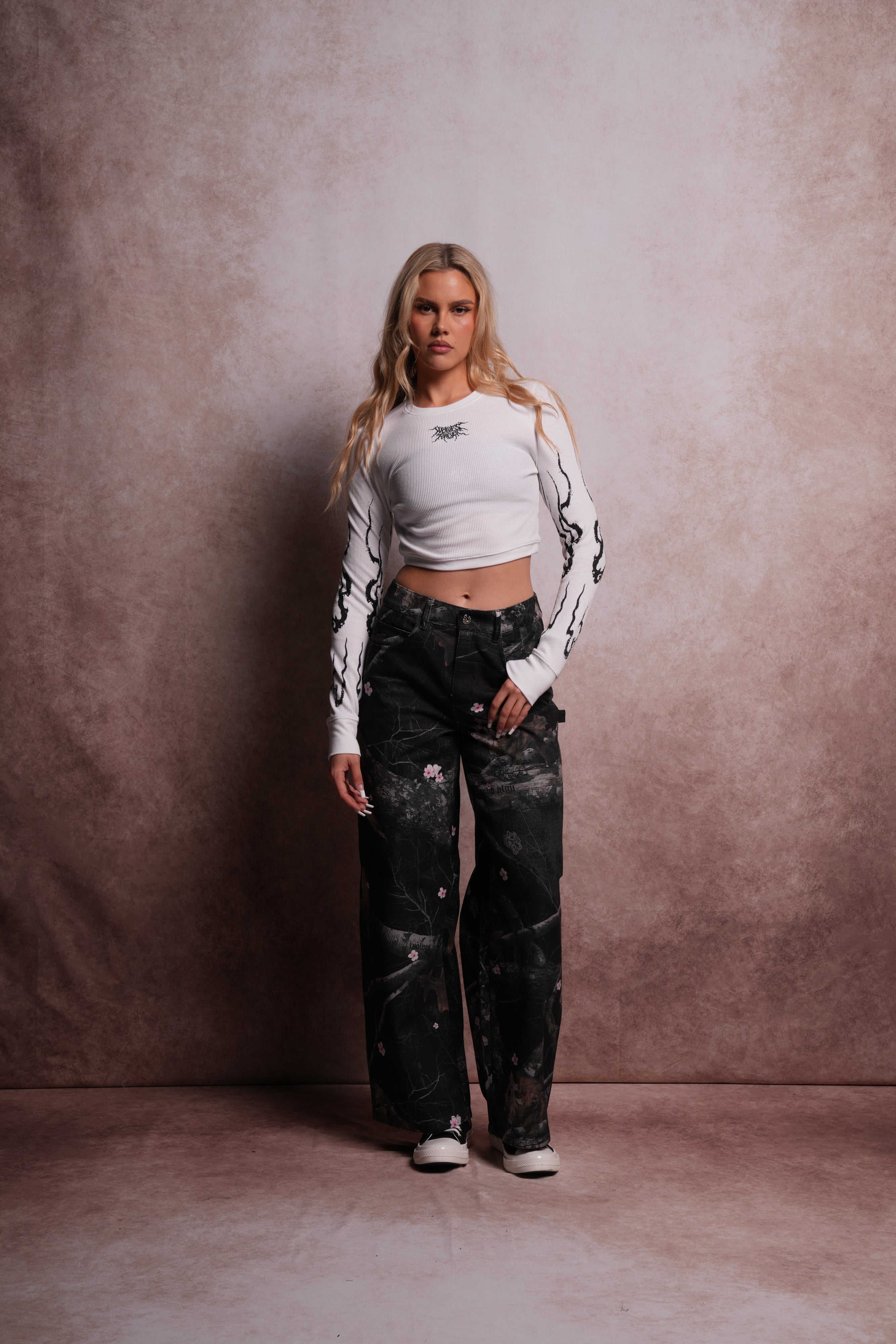 Darc Infernal Cropped Thermal L/S in White