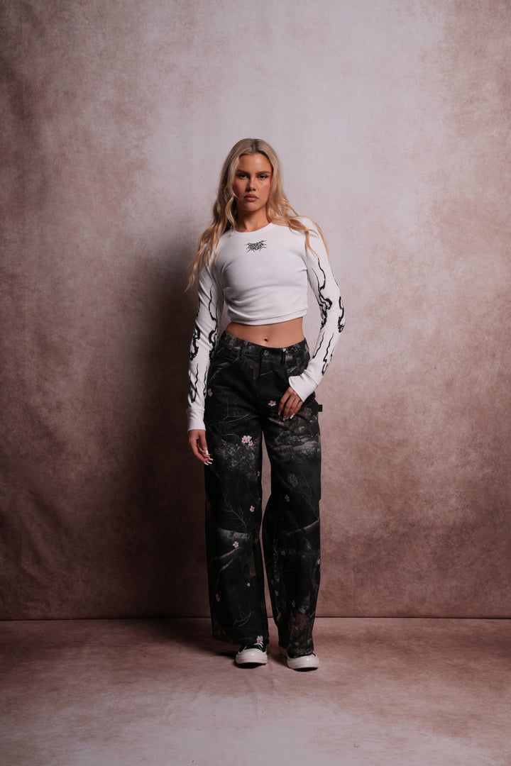 Darc Infernal Cropped Thermal L/S in White