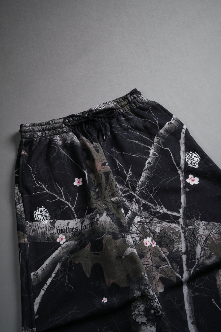 Dual Wolf Mia Sweat Pants in Darc Blossom Woodland Camo