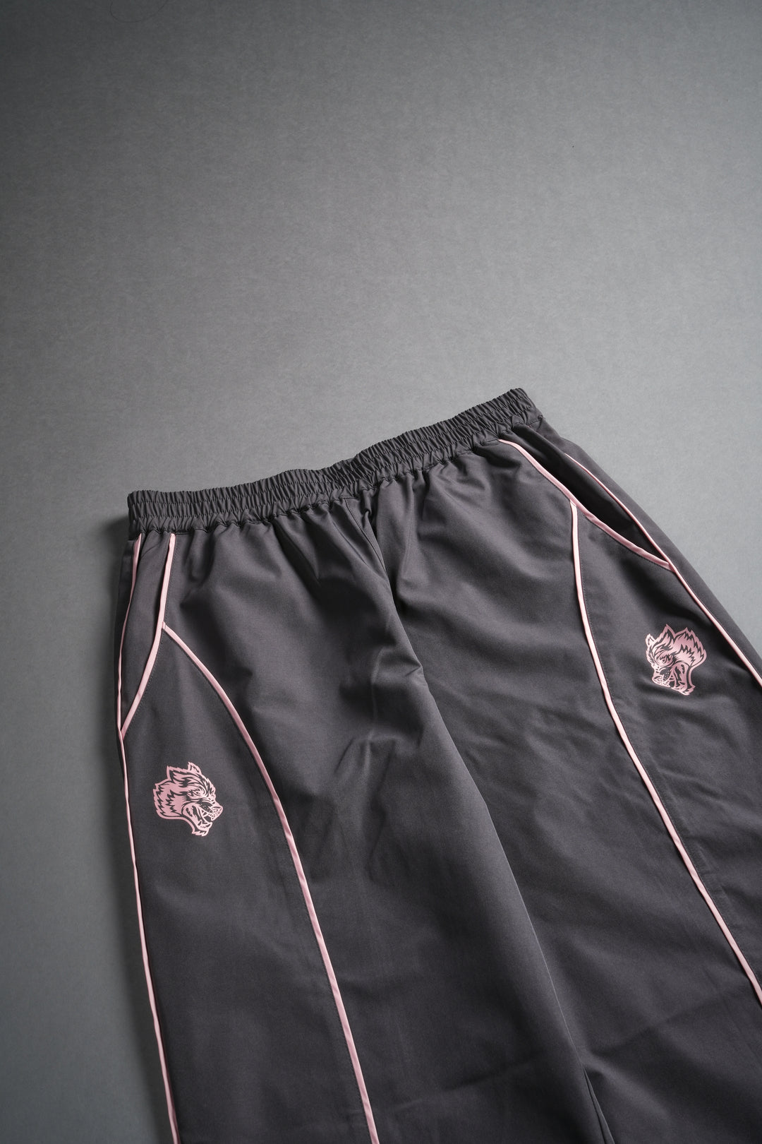 Dual Wolf Quinn Track Pants in Wolf Gray/Cherry Blossom