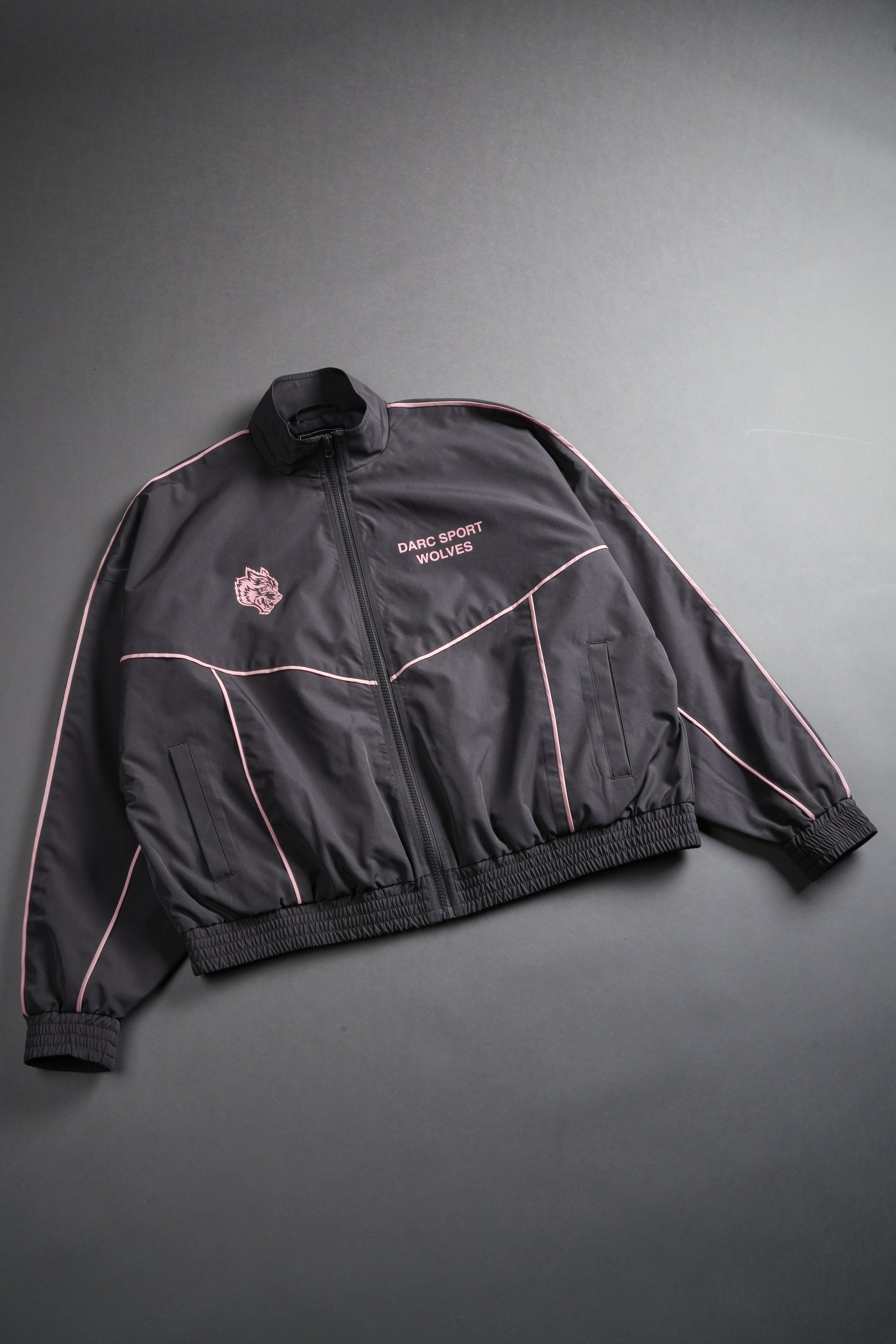 Darc Sport Wolves Quinn Track Jacket in Wolf Gray/Cherry
